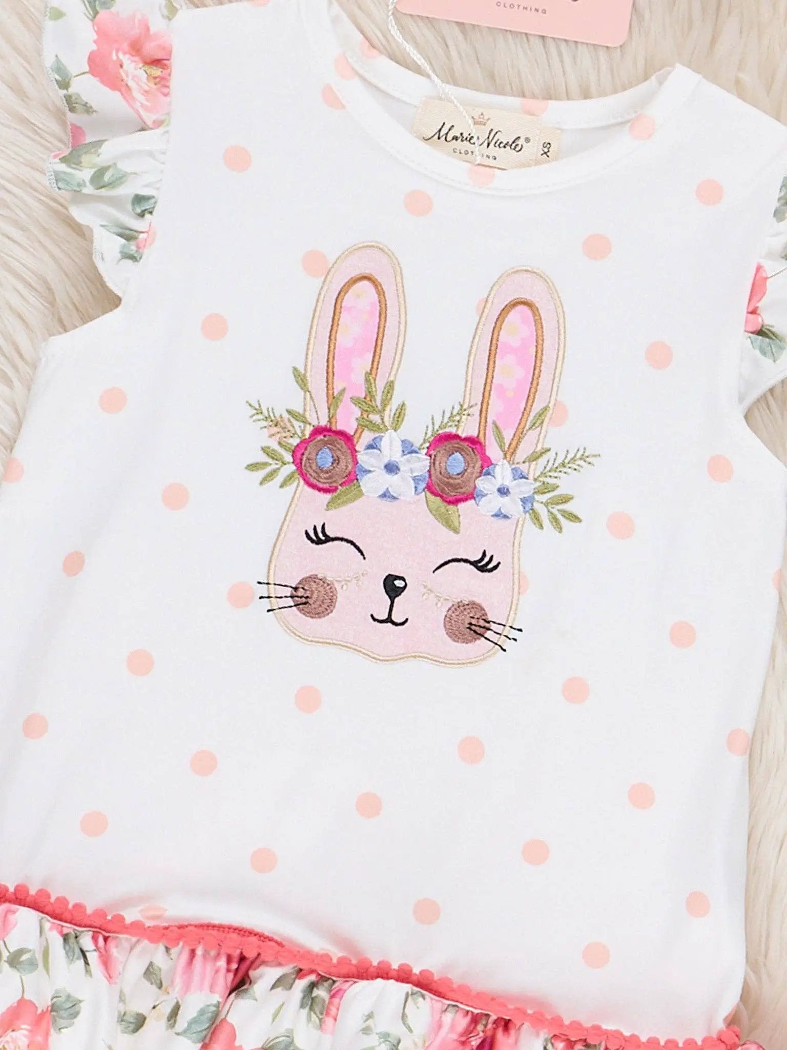 Marie Nicole Clothing The Bunny Kisses Ruffle Pants Set - Baby & Toddler Outfits