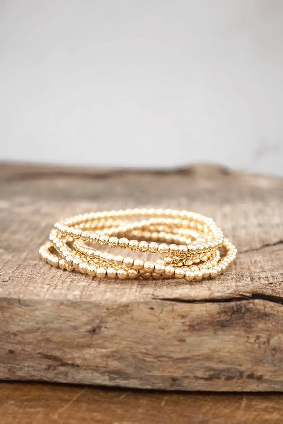 PennyLine inc The Timeless Gold Ball Beaded Stack Bracelet Set - Bracelets small ball beads bracelet