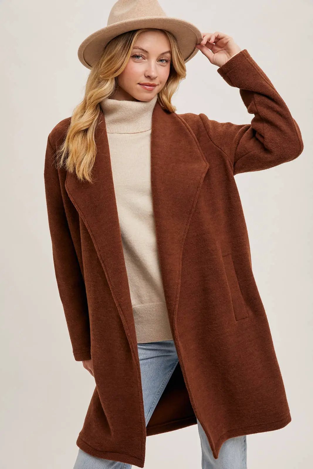Bluivy Bluivy - OPEN FRONT KNIT COAT JACKET - Wrap Coats
