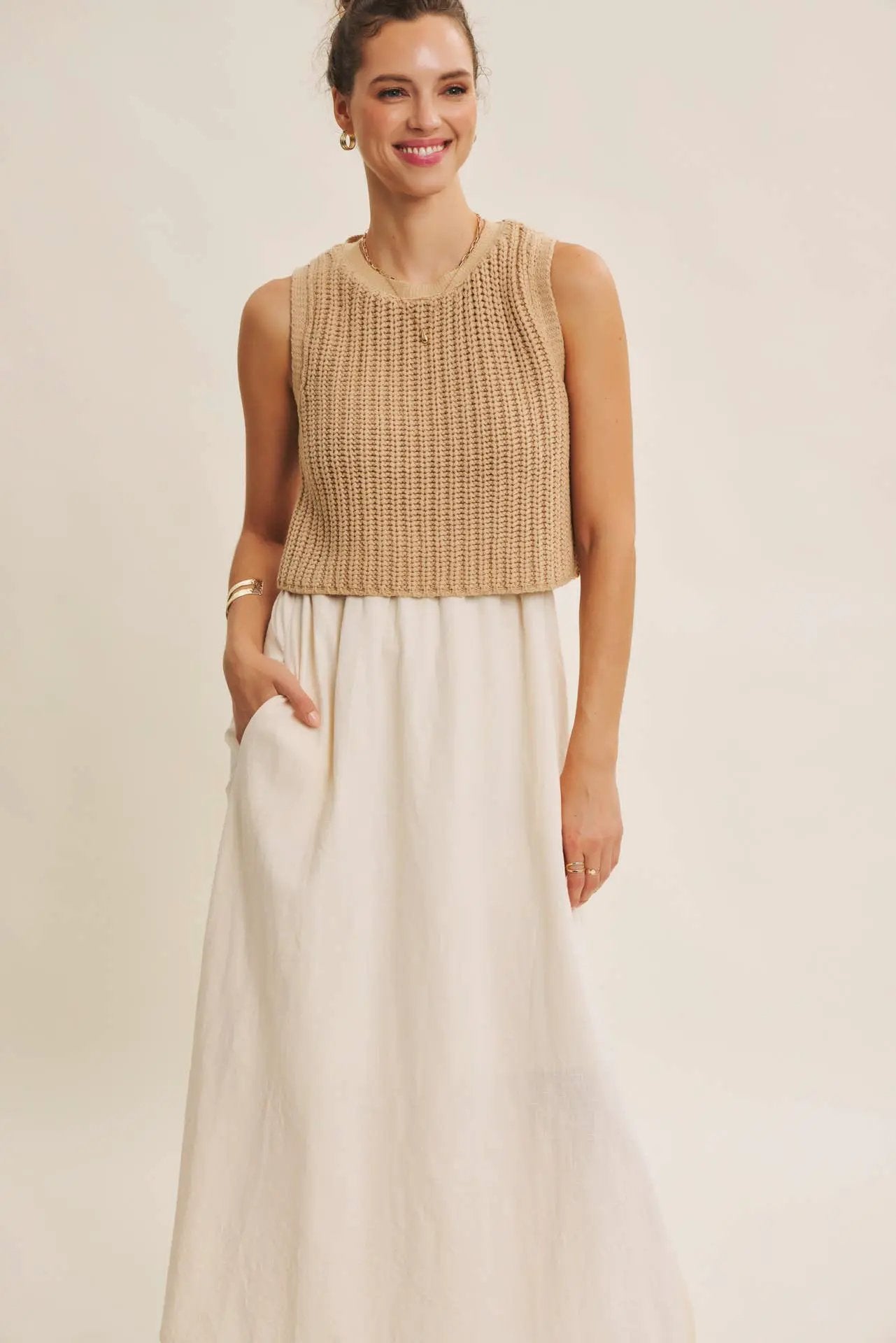 in february The Warm Glow Twofer Midi Dress - Dresses