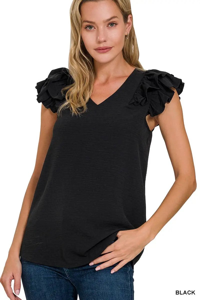 Zenana Zenana Ruffle Sleeve Blouse Collection - Blouses Ruffle Sleeve Blouse