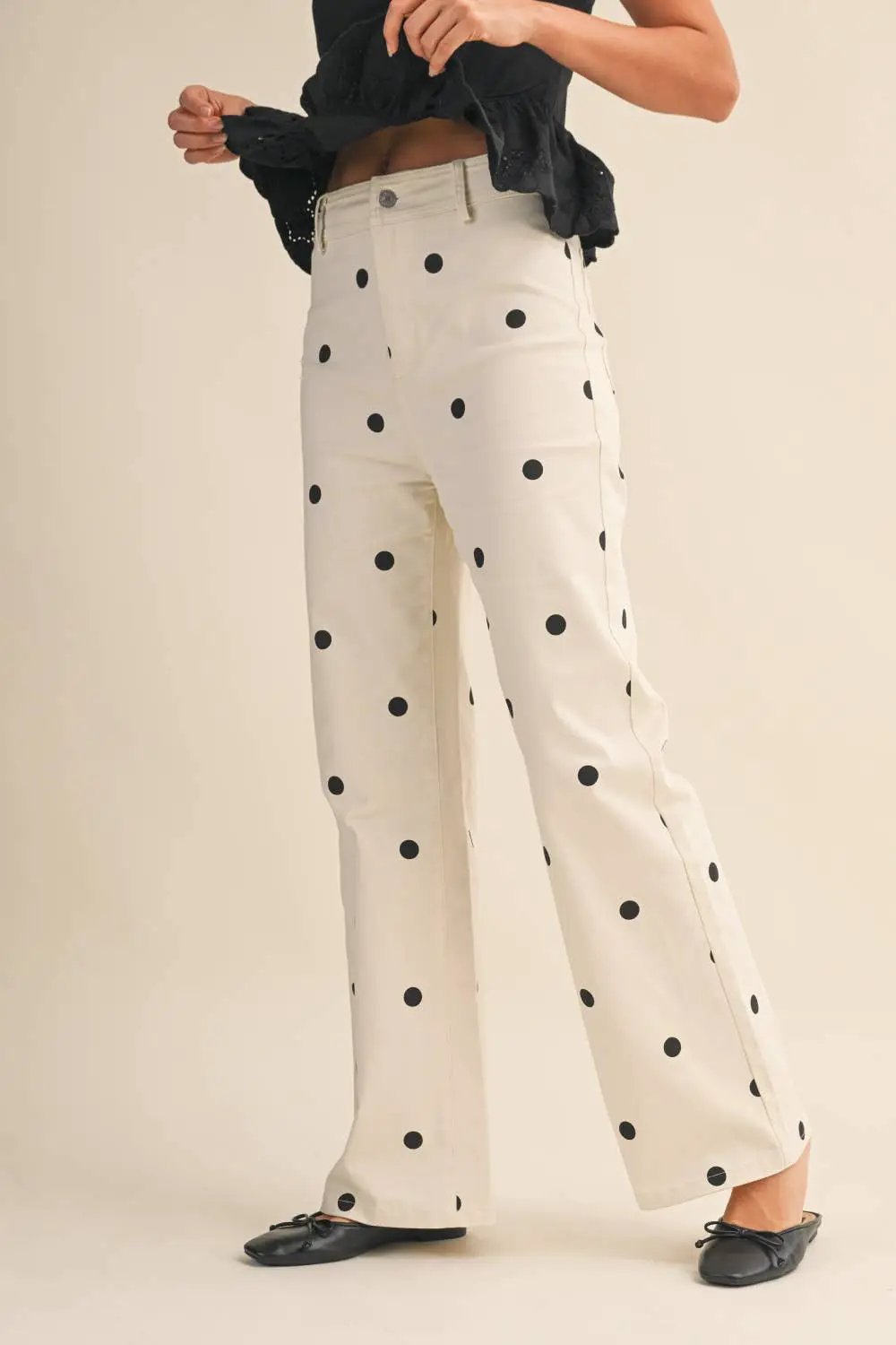 Klesis The Dotty About You Wide Leg Denim Pants - Pants Pants