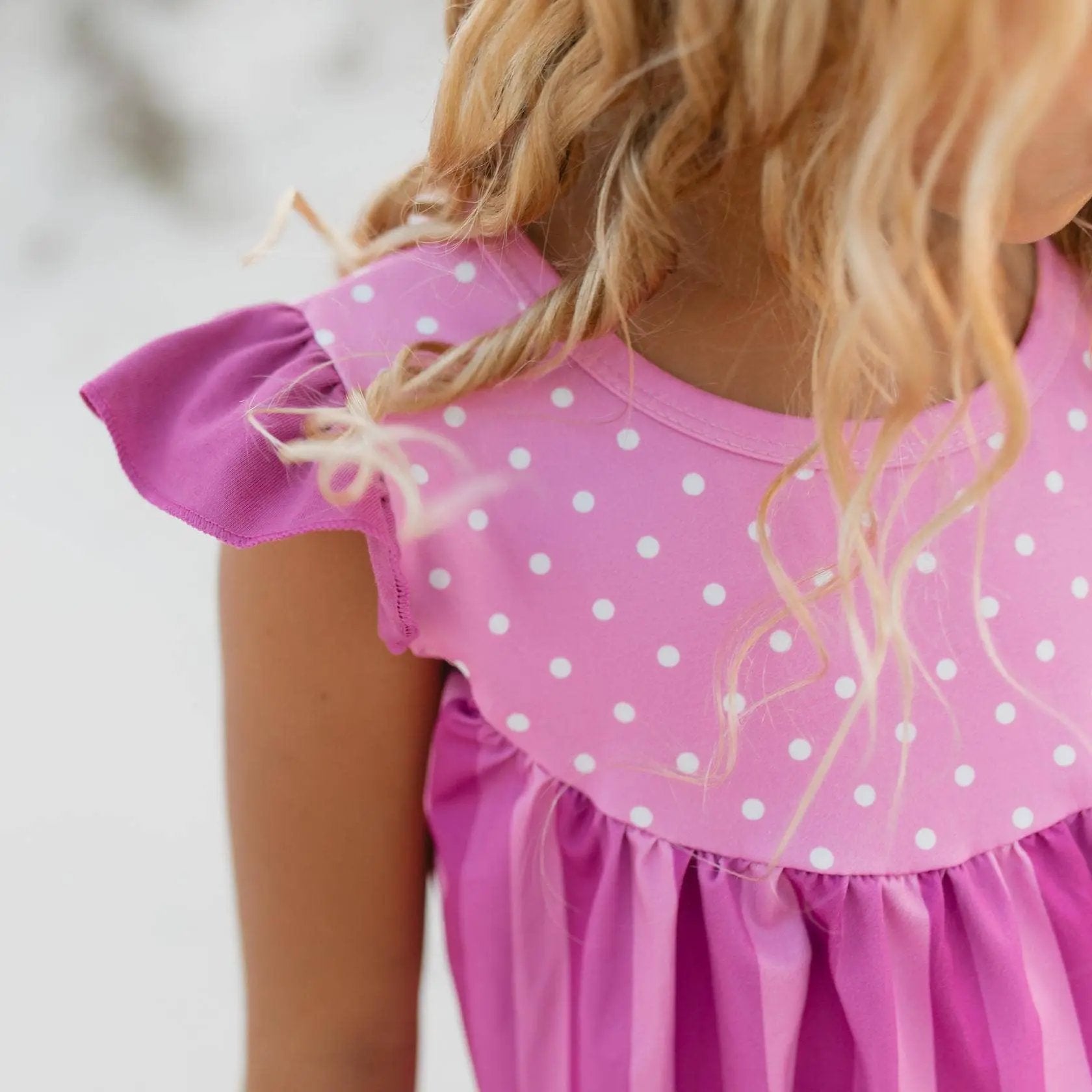Adorable Sweetness Pink Purple Polka Dot Spring Ruffle Pocket Short Set - Uncategorized