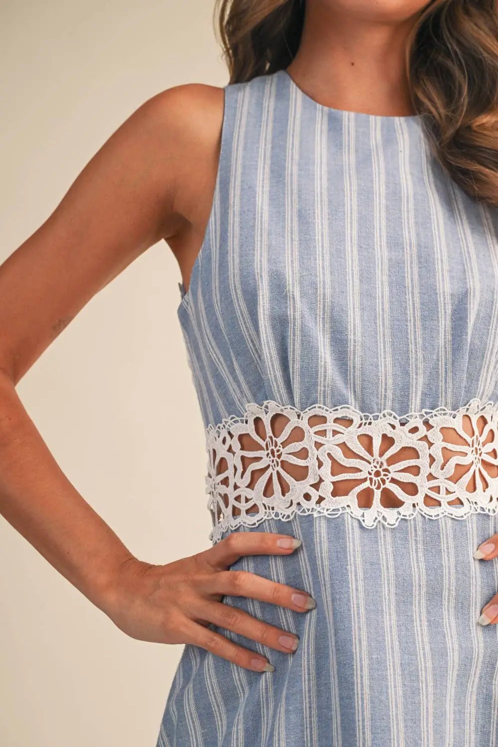 Klesis The Harbor Breeze Lace Cutout Midi Dress - Dresses