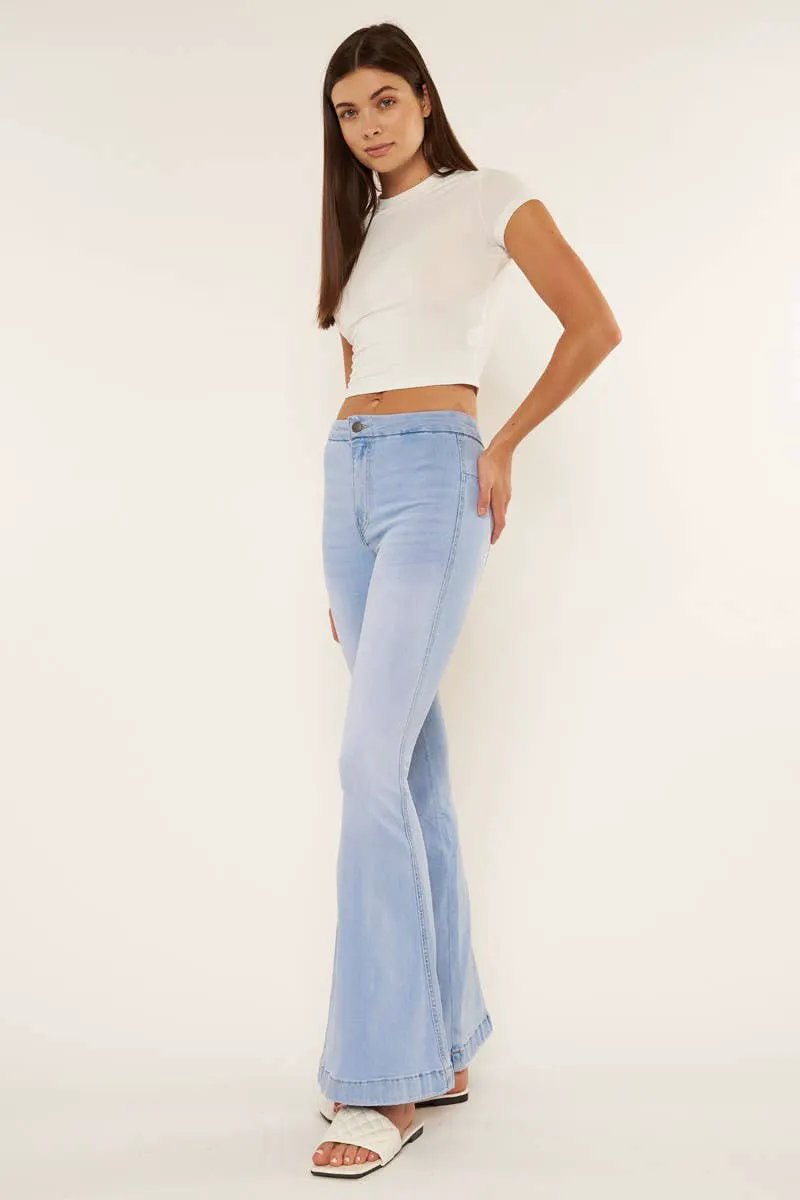 Nature Denim The High Rise 80’s Flare: Light Wash - Jeans