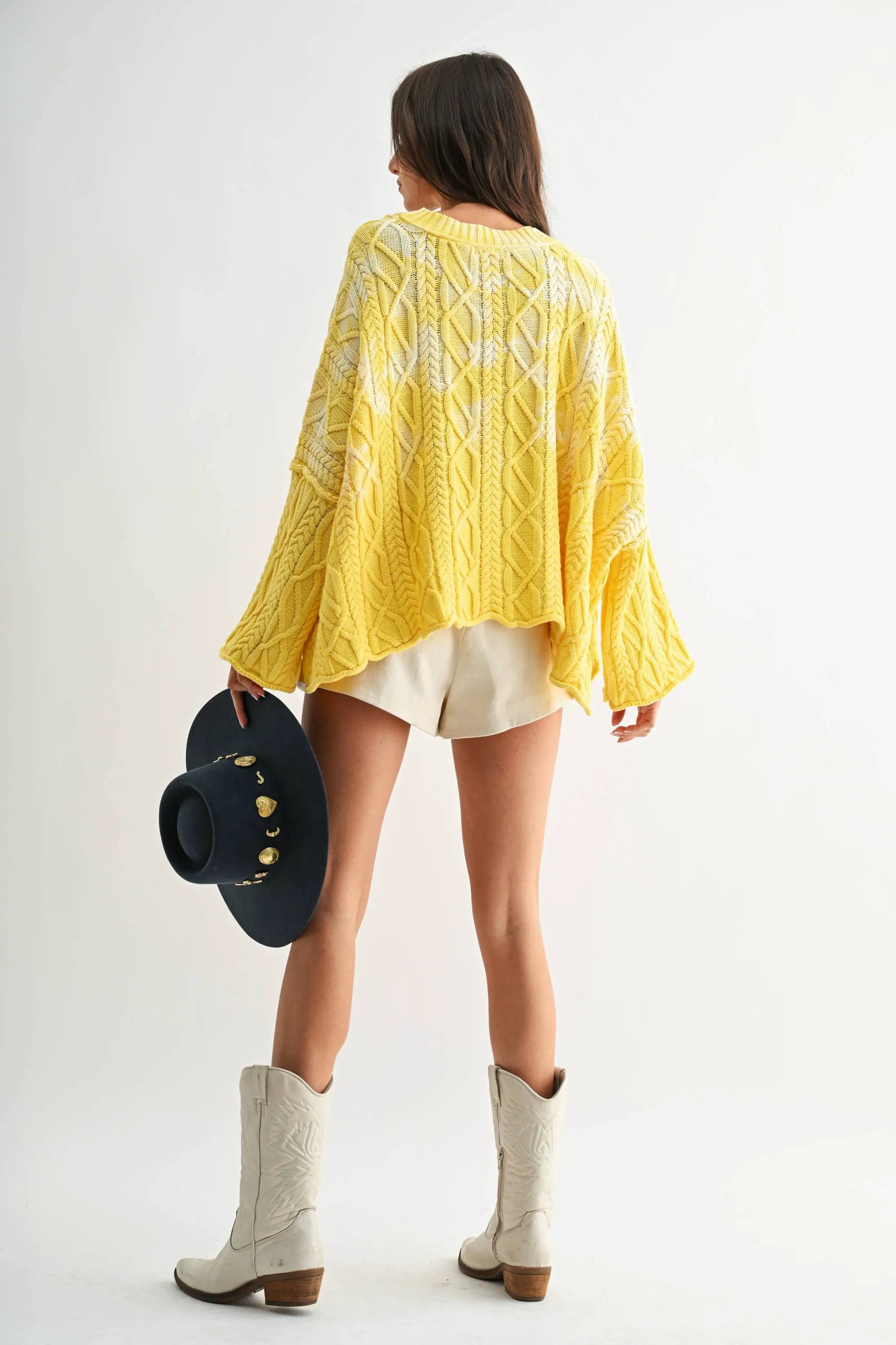 Camellia The Washed Ashore Sweater in Yellow - Sweaters