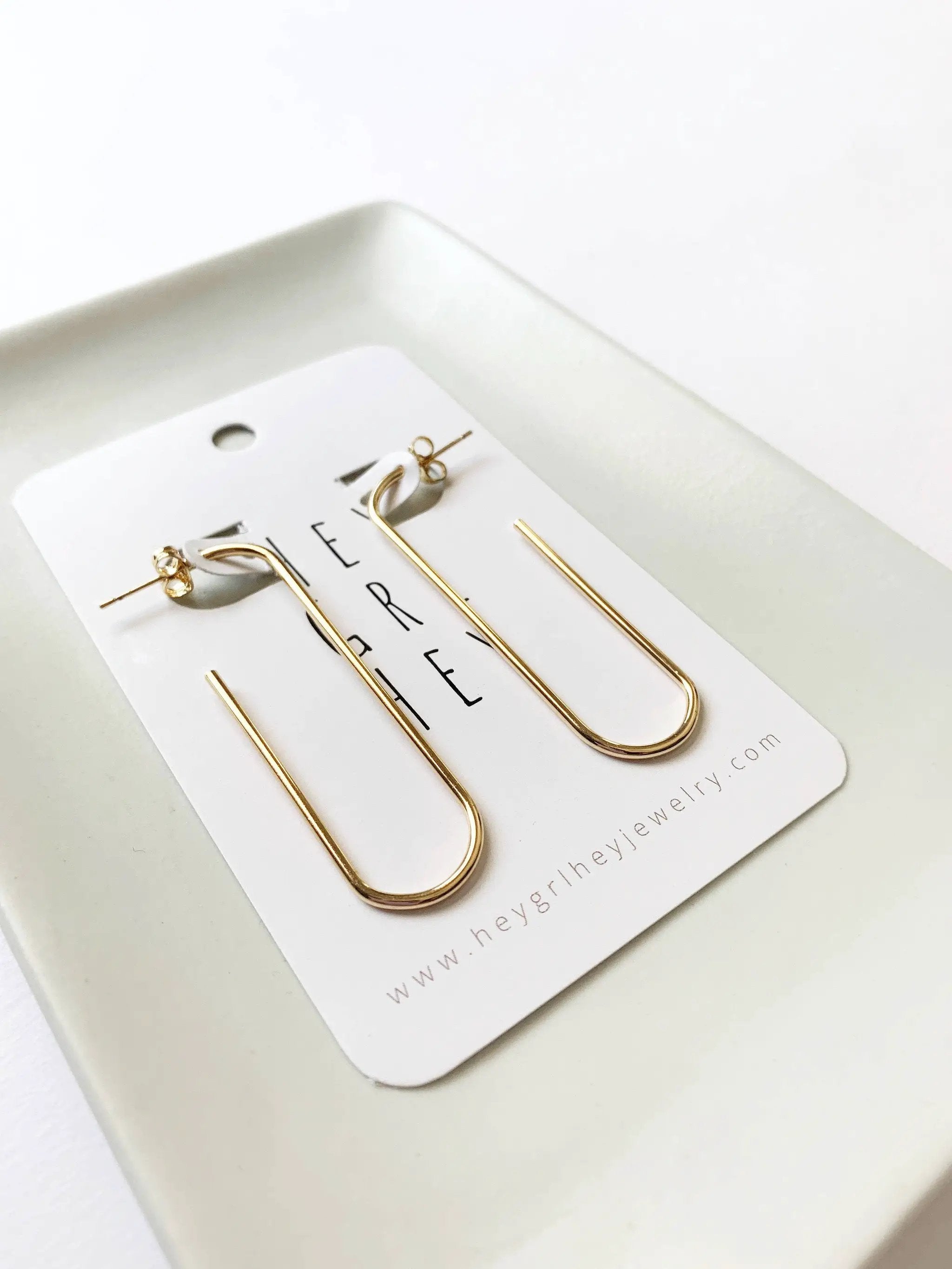 Hey Grl Hey Jewelry The Paperclip Hoop Earrings in Gold - Earrings