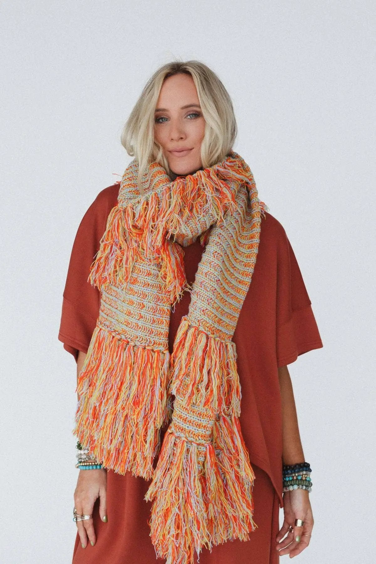 Three Bird Nest Three Bird Nest - Sugar Plum Fringe Scarf - Scarves & Shawls