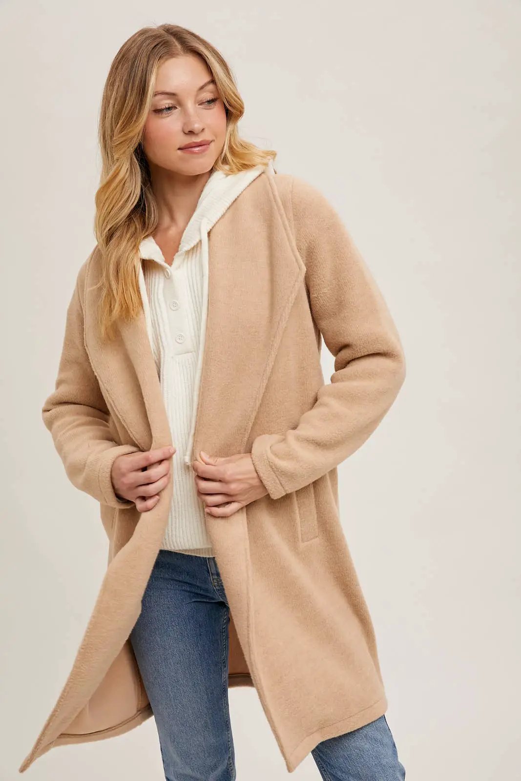 Bluivy Bluivy - OPEN FRONT KNIT COAT JACKET - Wrap Coats