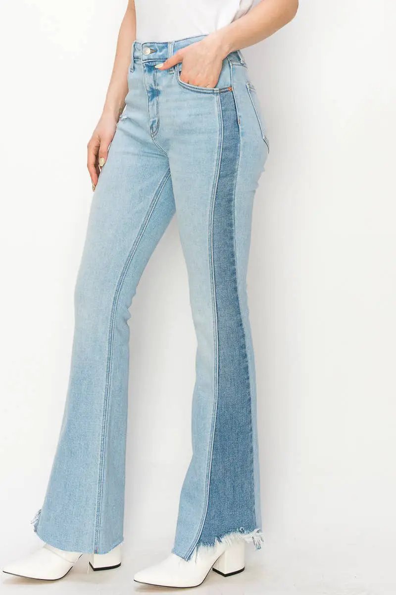 ARTEMIS VINTAGE Artemis Vintage High Rise Color Panel Detail Bootcut Jeans PLUS - Jeans