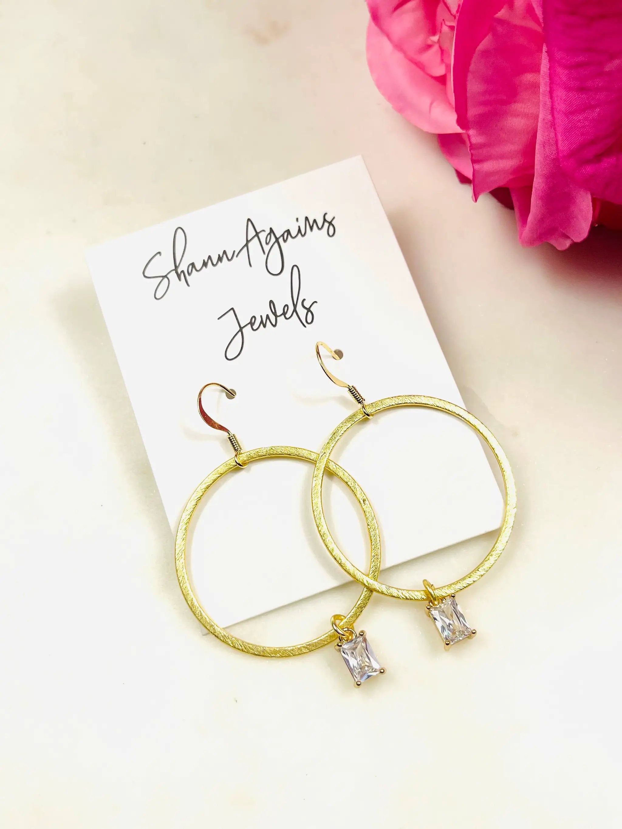 ShannAgains Jewels Diamond Hoop Earrings - Earrings