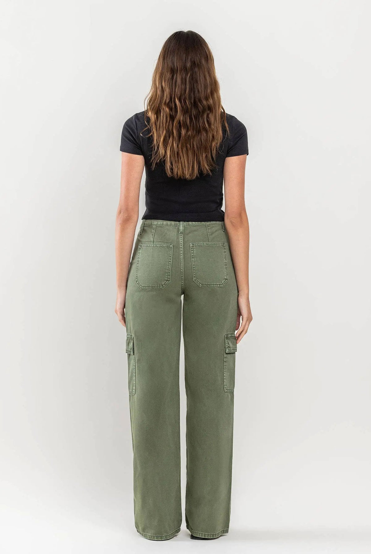 VERVET by FLYING MONKEY Vervet High Rise Utility Cargo Wide Leg Jeans - Jeans