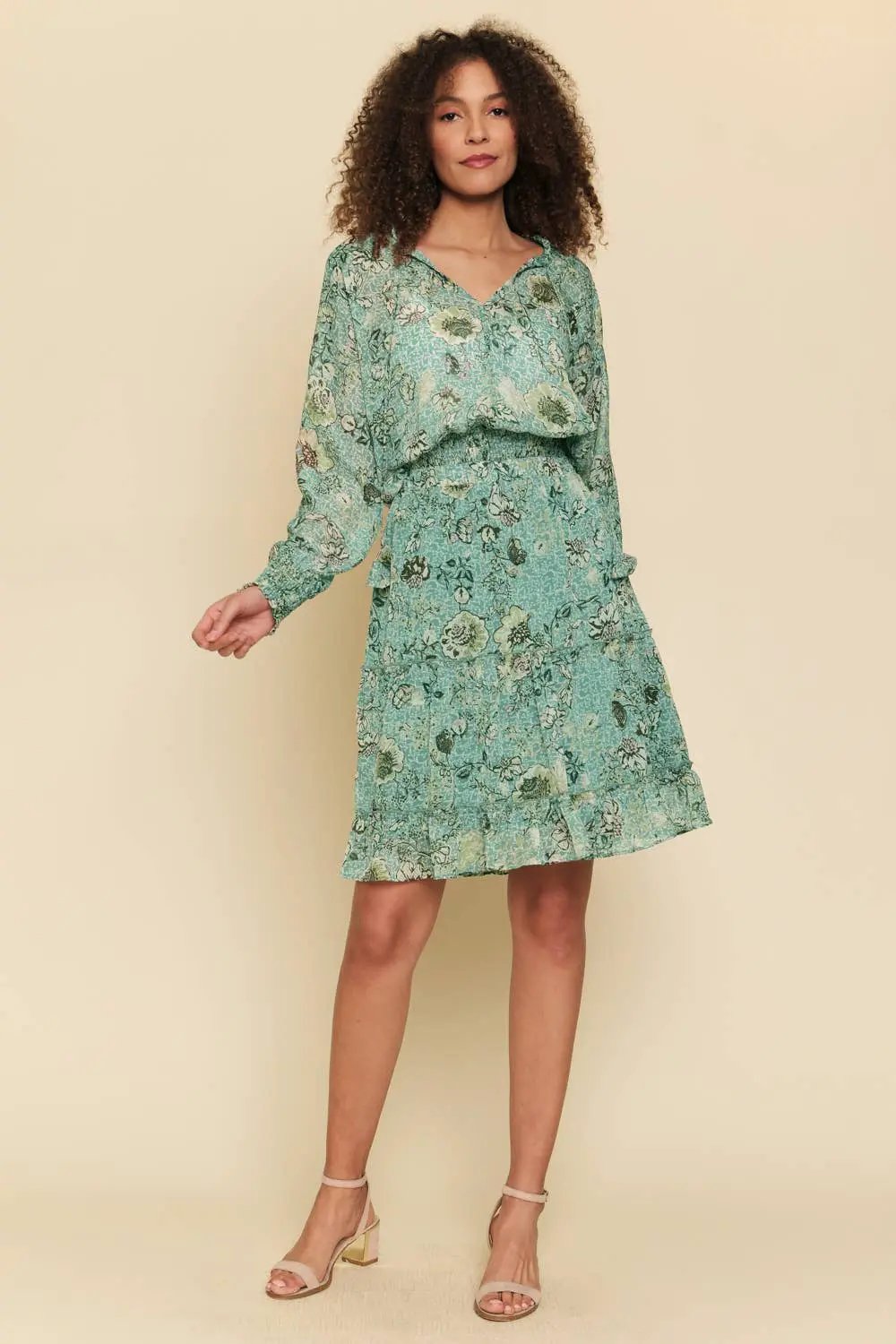 Mystree Mystree - Sage Garden Tiered Chiffon Skirt - Skirts