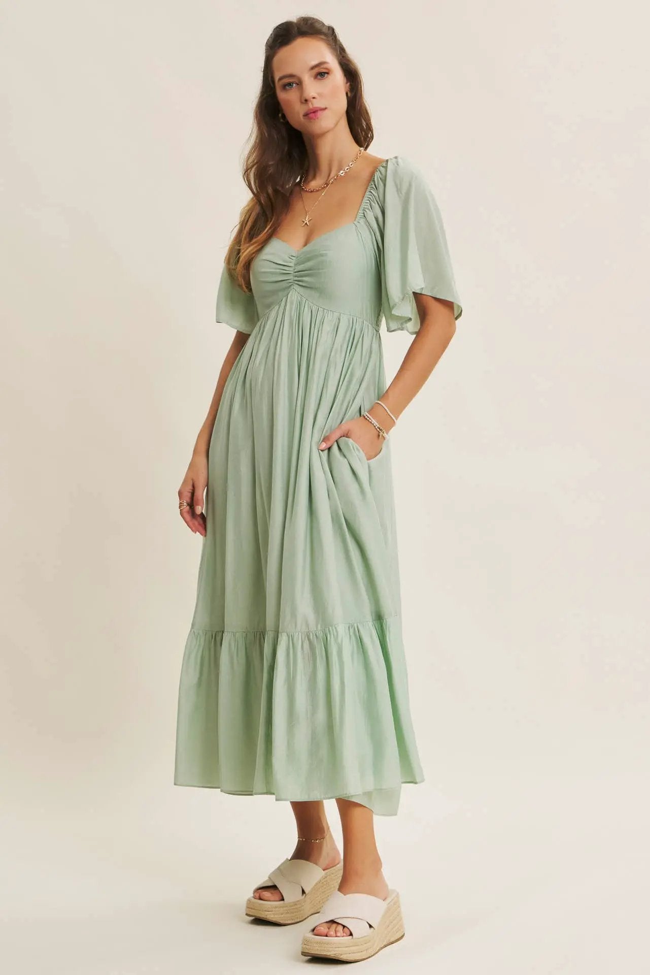 in february The Soft Breeze Mint Midi Dress - Sweaters