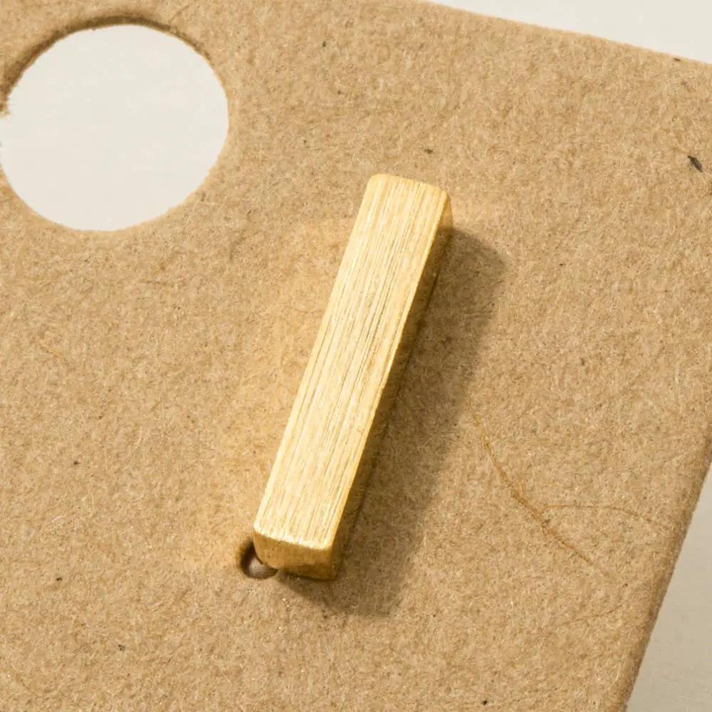 Fame Accessories 18K Gold Dipped Dainty Mini Bar Stud Earrings: Small - Earrings