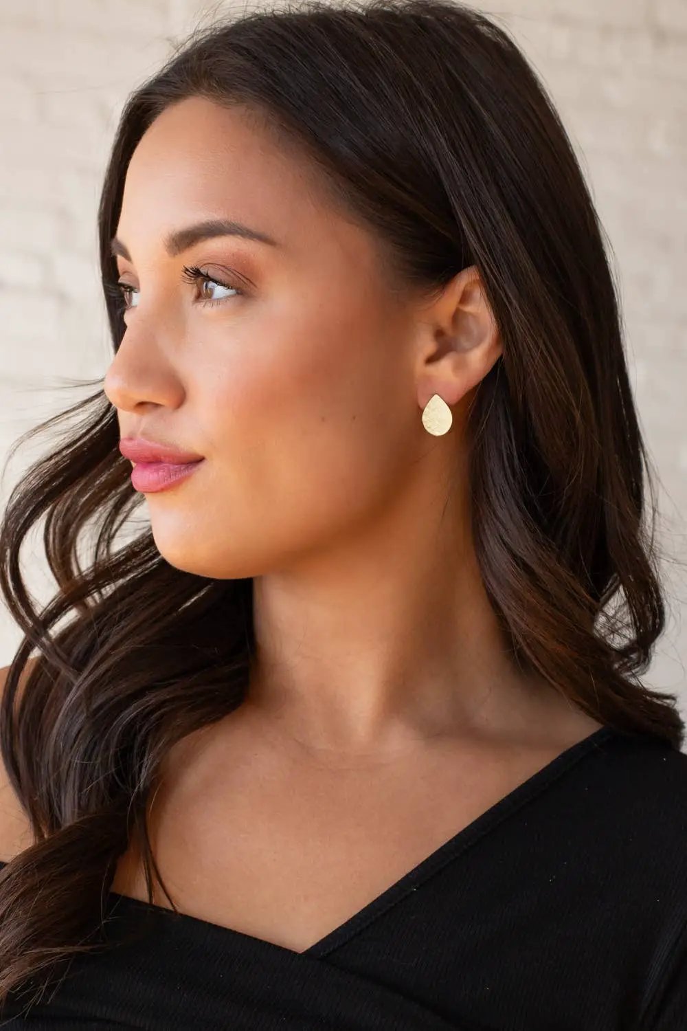 Panache Apparel Co. The Golden Glow Teardrop Stud Earrings - Earrings