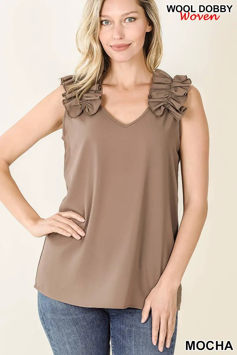 Zenana Zenana Ruffle Sleeve Blouse Collection - Blouses Ruffle Sleeve Blouse