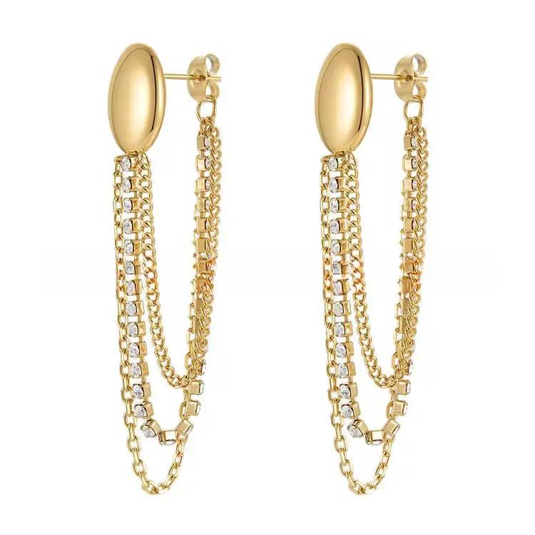 Savvy Bling The Golden Cascade Fringe Earrings (Water Resistant) - Earrings