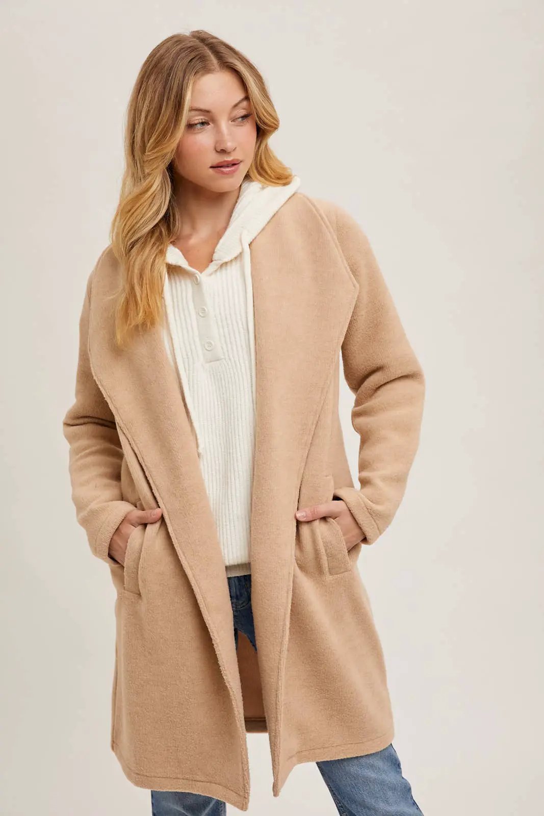 Bluivy Bluivy - OPEN FRONT KNIT COAT JACKET - Wrap Coats