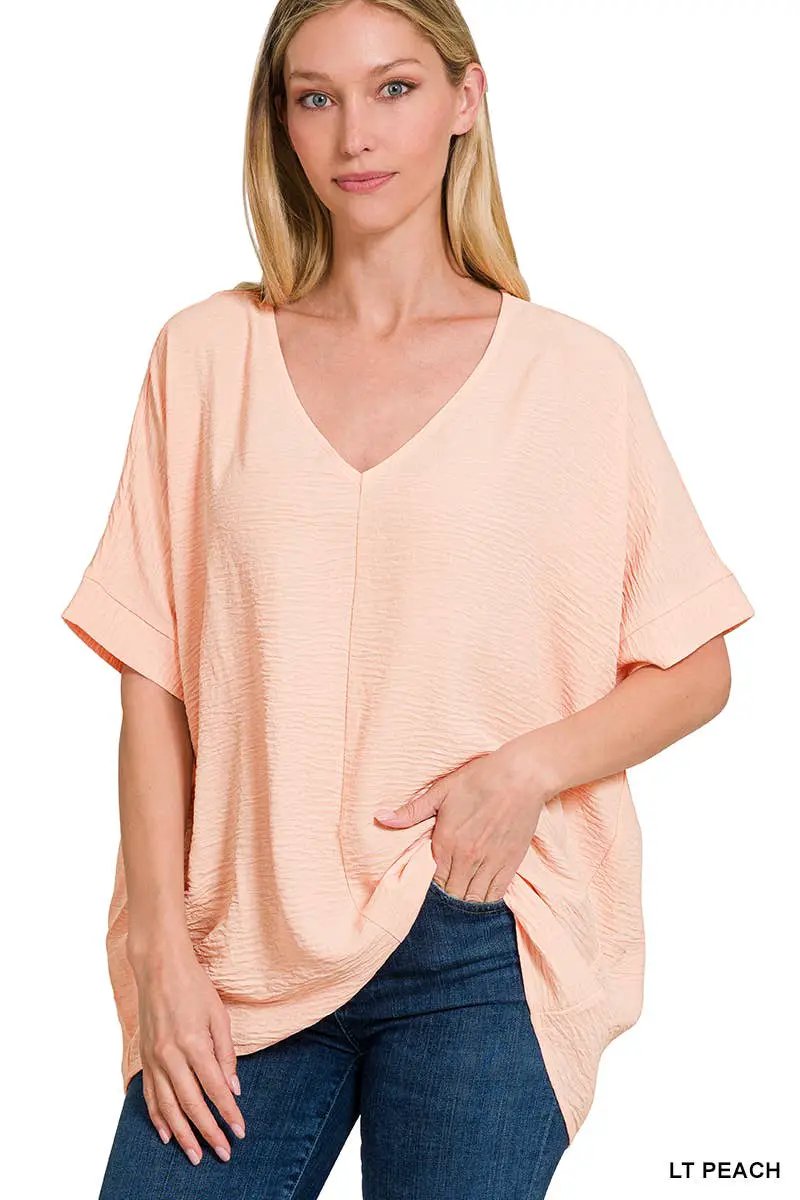 Zenana Zenana Airflow Dolman Short Sleeve Top - Clothing Tops airflow dolman sleeve short sleeve top