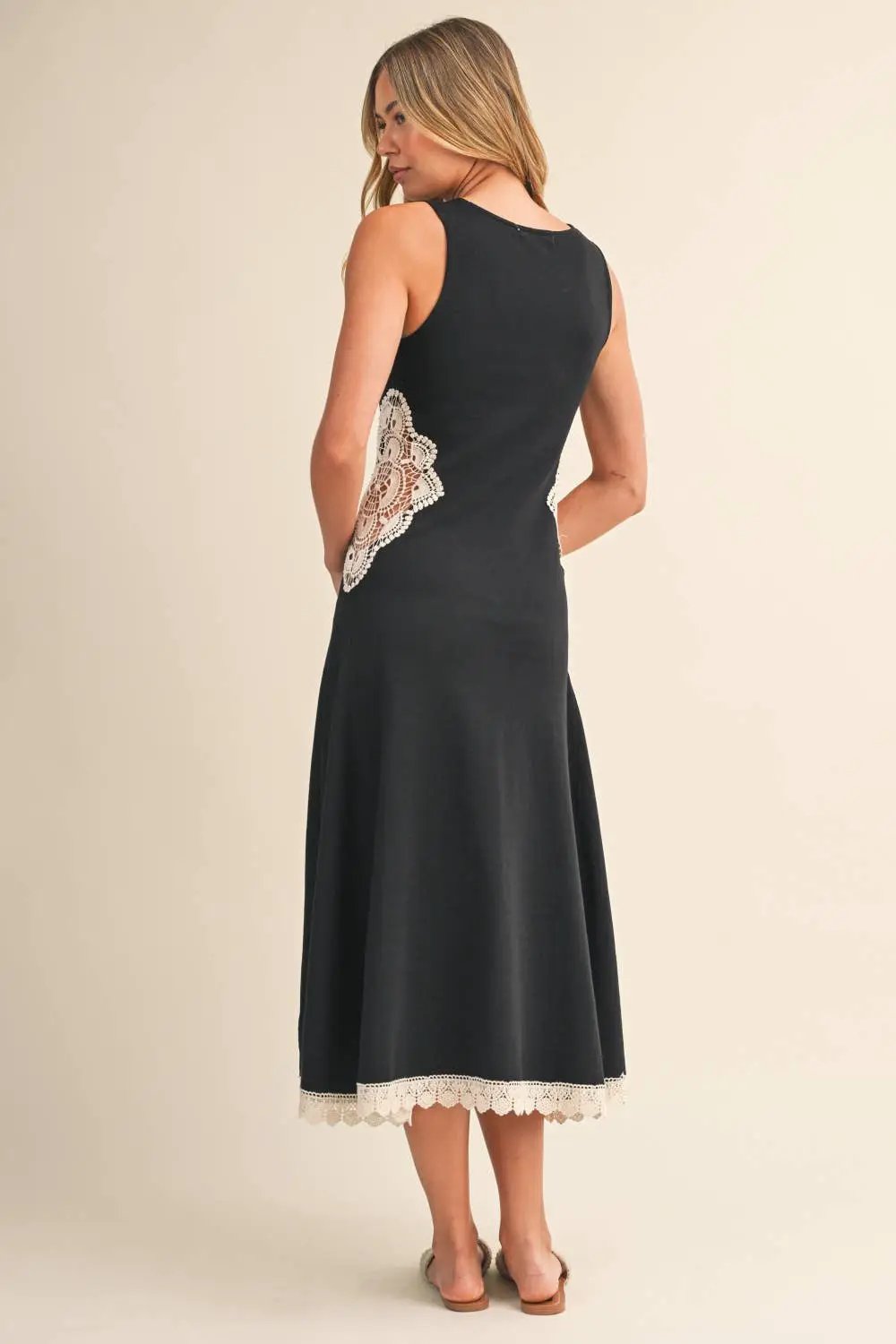 Klesis The Nightspell Crochet Panel Flare Dress - Dresses