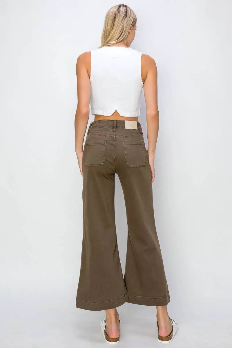 ARTEMIS VINTAGE Artemis Vintage High Rise Stretch Crop Palazzo Jeans - Jeans