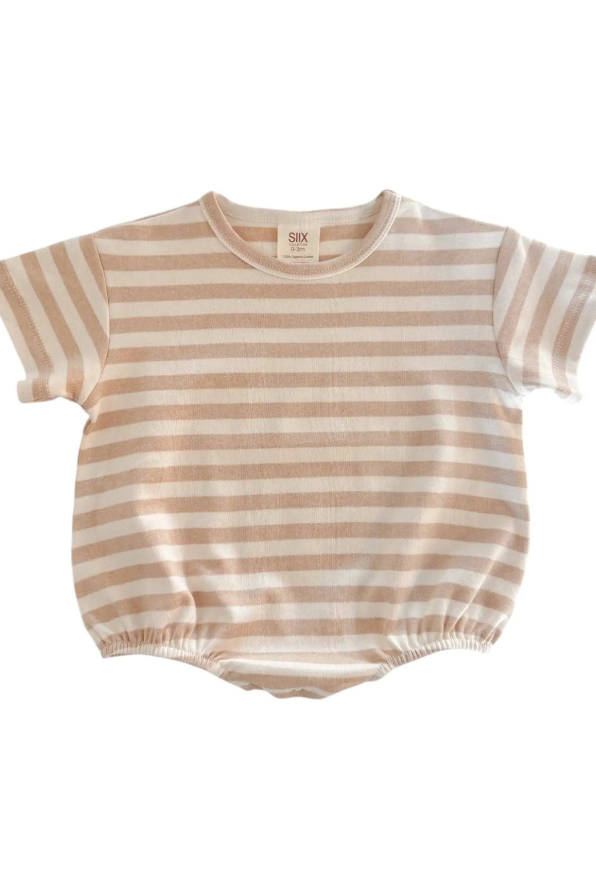 SIIX Collection SIIX Collection - Biscuit Stripe / Organic T-Shirt Bubble - Baby One-Pieces