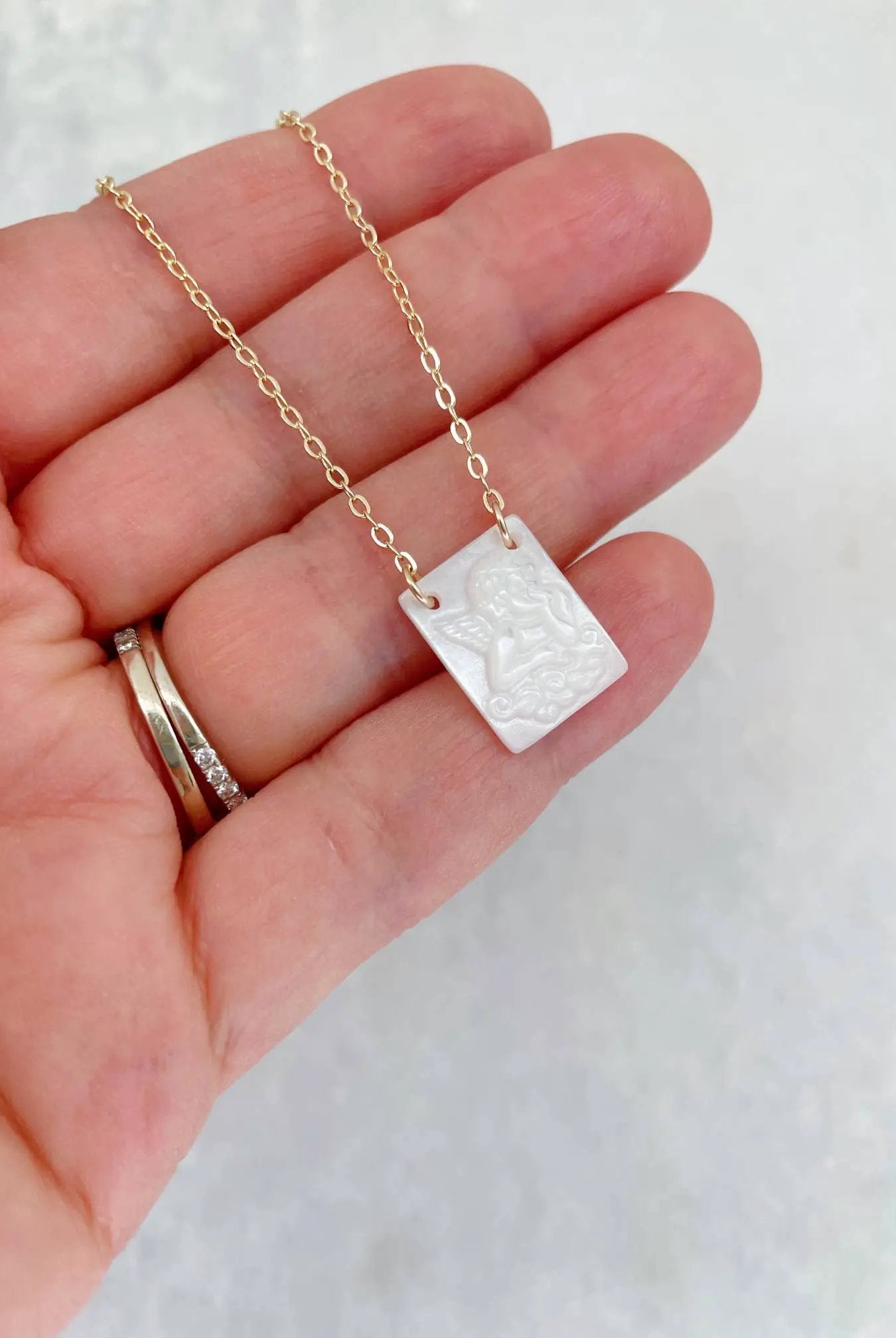 Laalee Jewelry Angel Necklace, Religious Jewelry, Pearl Necklace, Cupid - Necklaces