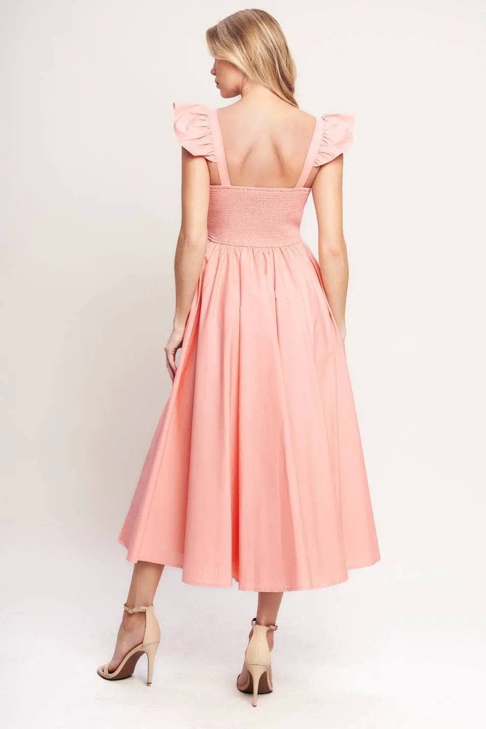 FLYING TOMATO The Blushing Meadow Embroidered Midi Dress - Dresses