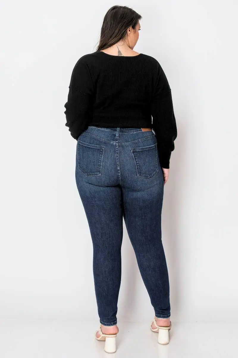 ARTEMIS VINTAGE Artemis Vintage Corset High Rise Double Waist Stretch PLUS Skinny Jeans - Jeans