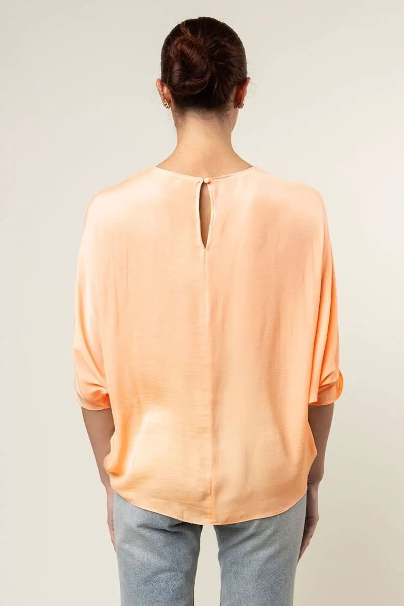 Naked Zebra The Batwing Sleeve Blouse: Peach Fuzz - Blouses