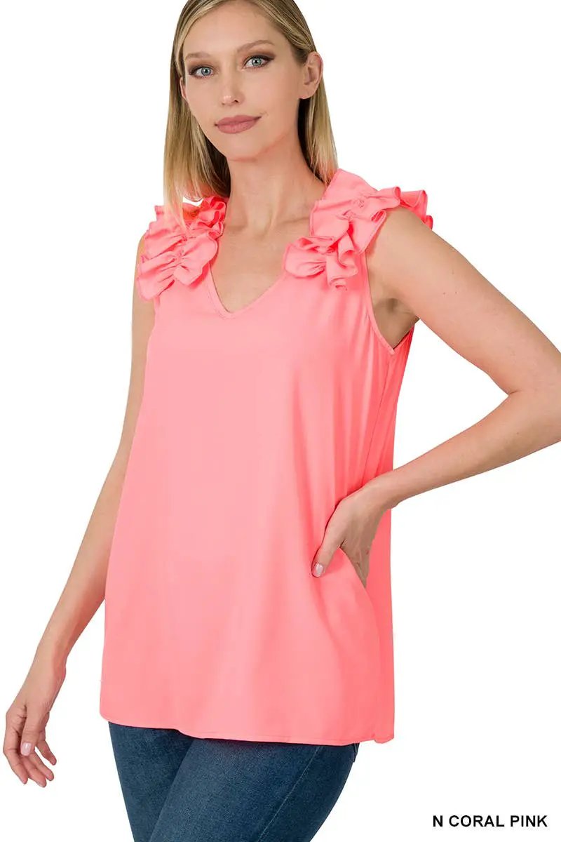 Zenana Zenana Ruffle Sleeve Blouse Collection - Blouses Ruffle Sleeve Blouse