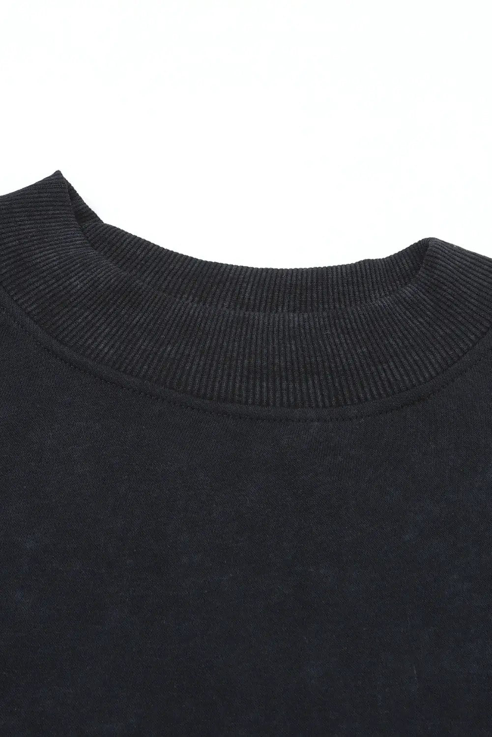 Grateful Threads Boutique Black Drop Shoulder Mineral Wash Crew Neck Pullover Sweatshirt - Sweatshirts Black Drop Shoulder Mineral Wash Crew Neck Pullover Sweatshirt