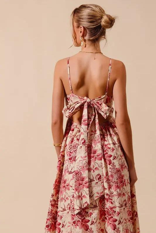 So Me Floral Whispers Bow-Back Maxi Dress by So Me - Dresses Floral Dress with back bow