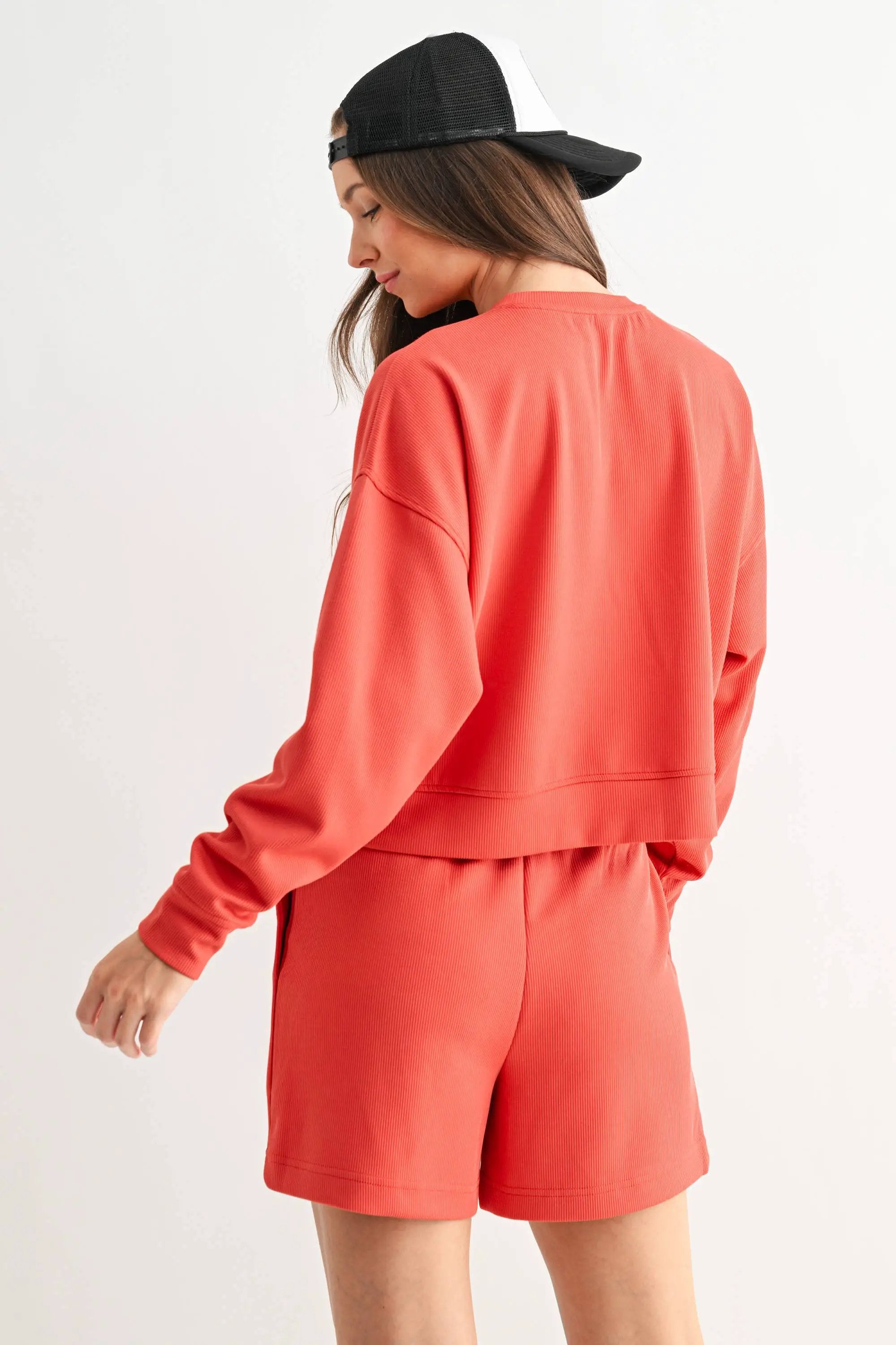 Mono B Mono B - Luxe Sand Wash Rib Sweater in Blushed Brick - Sweaters Mono B - Luxe Sand Wash Rib Sweater