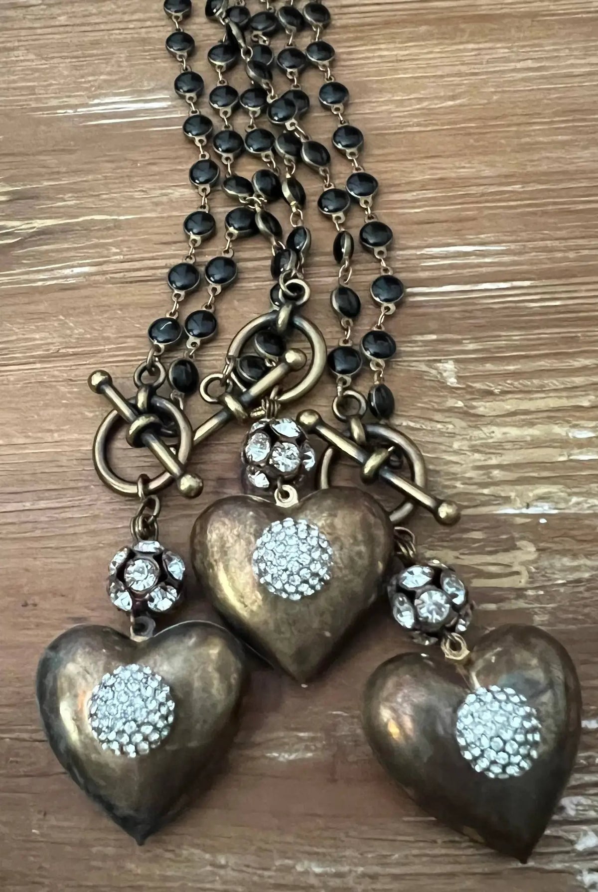 Chasing Cherubs Vintage Crystal Heart Necklace - Necklaces