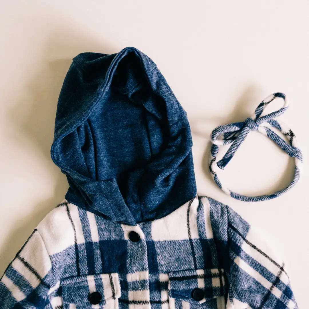 HAHA MAMA Clothing Navy Plaid Hooded Flannel - CHILD - Shirts