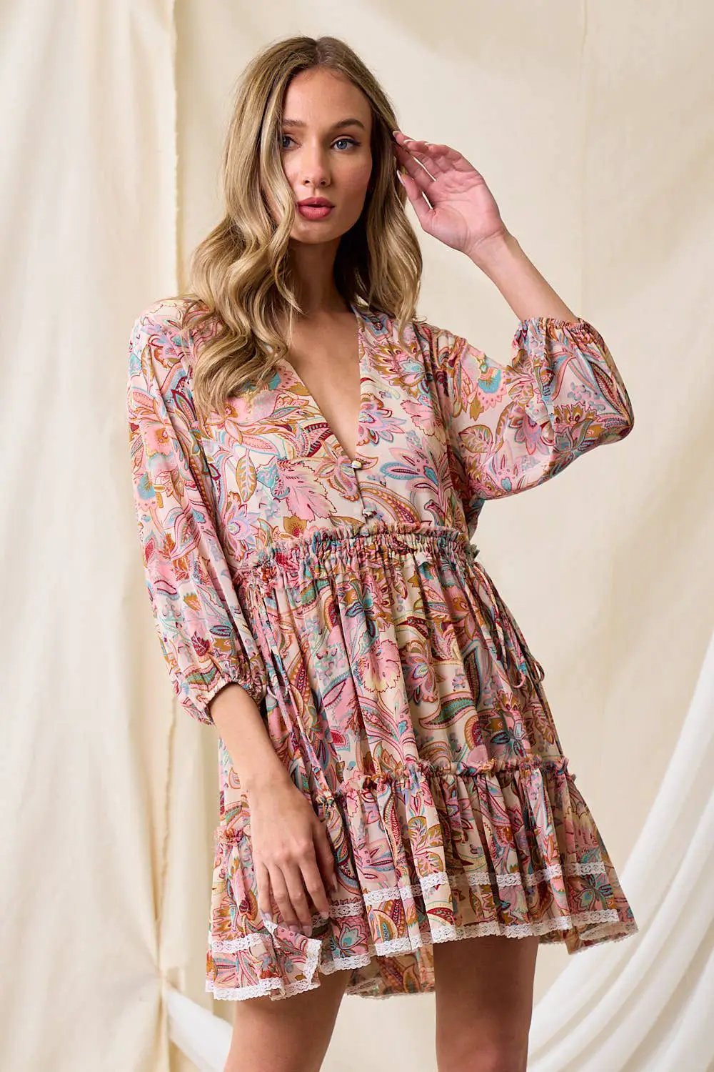 Saints & Hearts The Western Paisley Tier Dress - Dresses