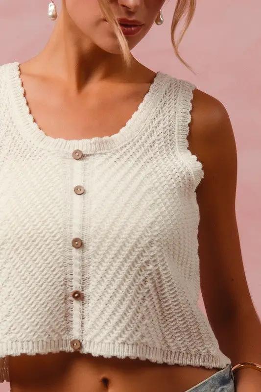 So Me Summer Breeze Chevron Knit Tank - Tank Tops chevron pattern lightweight tank top