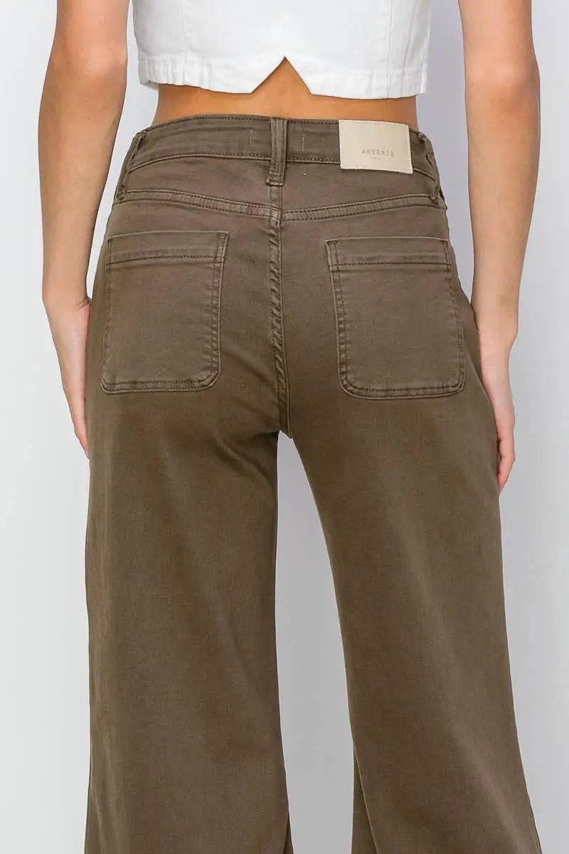 ARTEMIS VINTAGE Artemis Vintage High Rise Stretch Crop Palazzo Jeans - Jeans