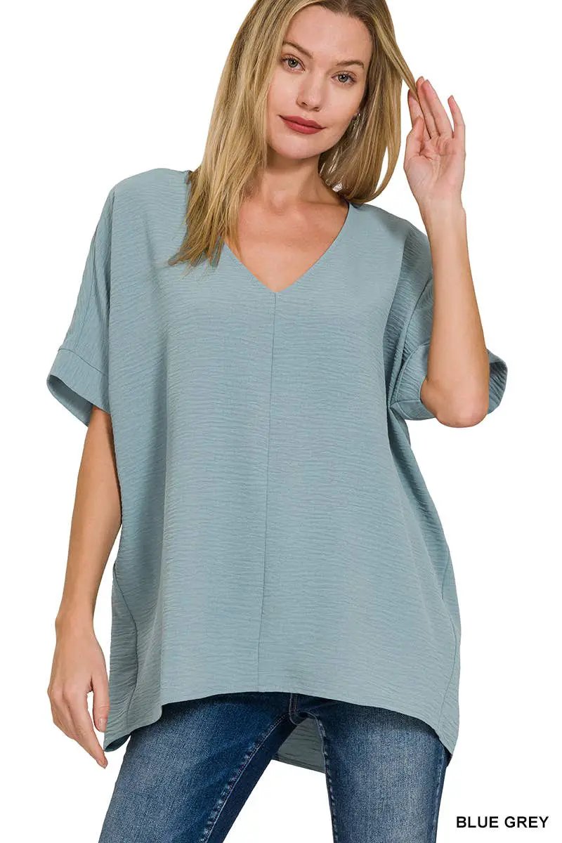 Zenana Zenana Airflow Dolman Short Sleeve Top - Clothing Tops airflow dolman sleeve short sleeve top