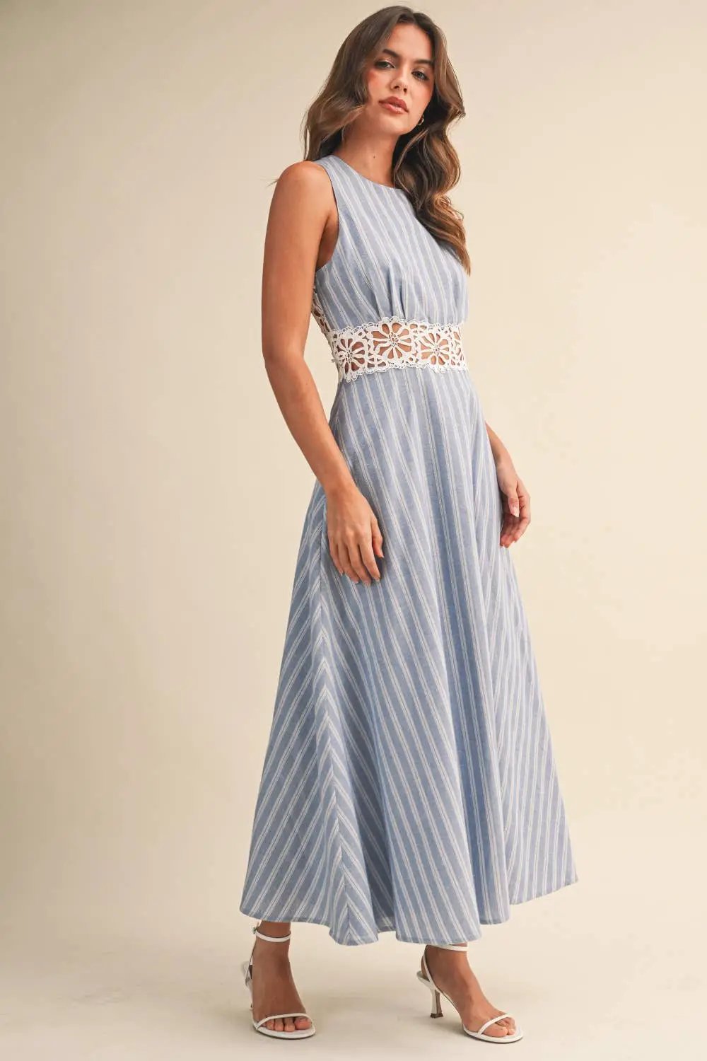 Klesis The Harbor Breeze Lace Cutout Midi Dress - Dresses