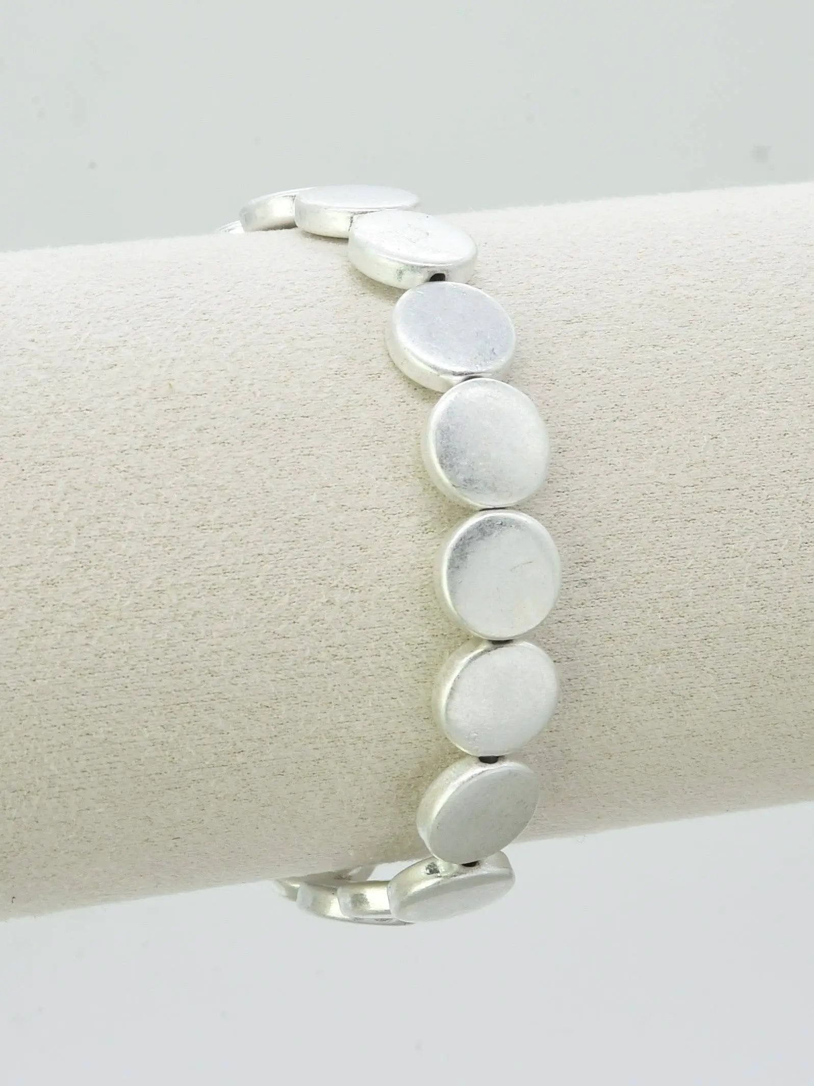 Nette Road Wholesale Disk Bracelet: Brushed Silver or Brushed Gold - Bracelets