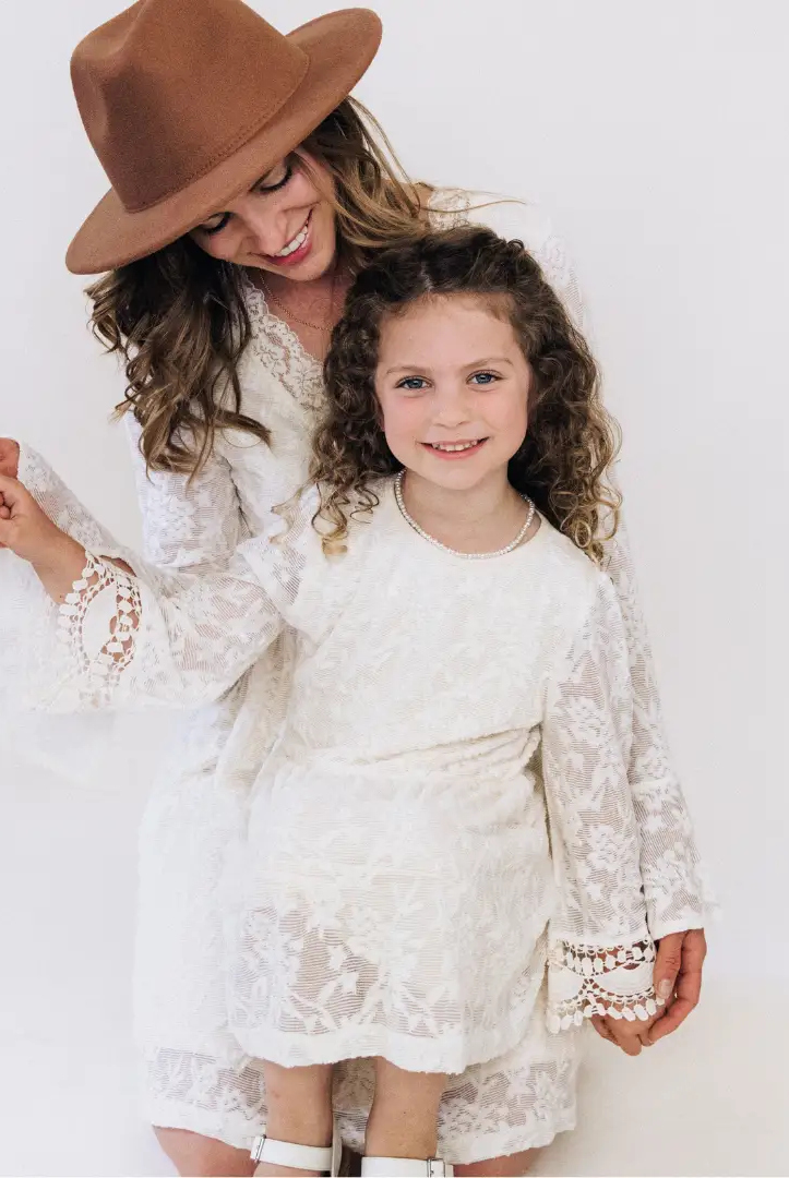 HAHA MAMA Clothing Ivory Lace Mommy & Me Dress - Mini - Baby & Children's Dresses