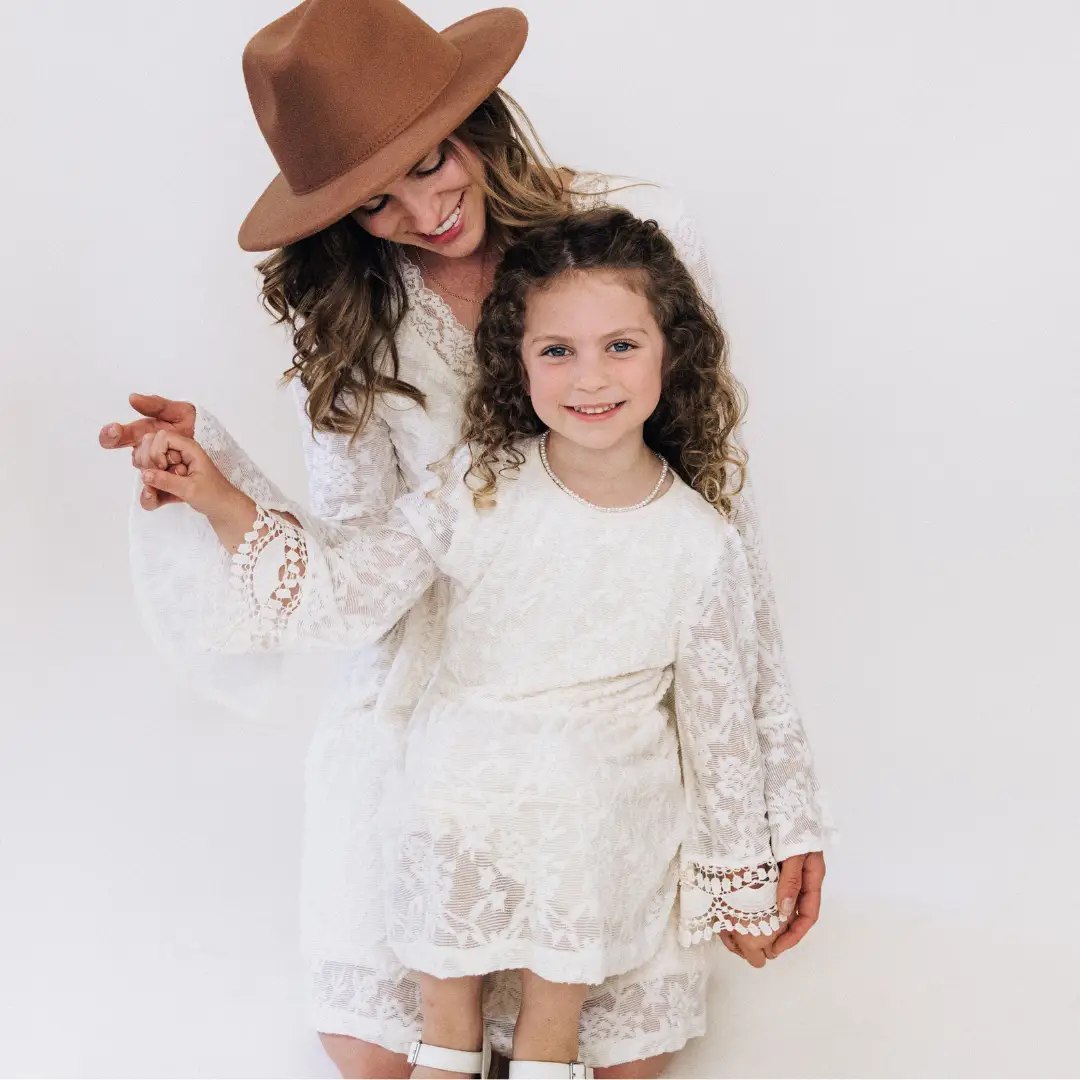HAHA MAMA Clothing Ivory Lace Mommy & Me Dress - Mini - Baby & Children's Dresses