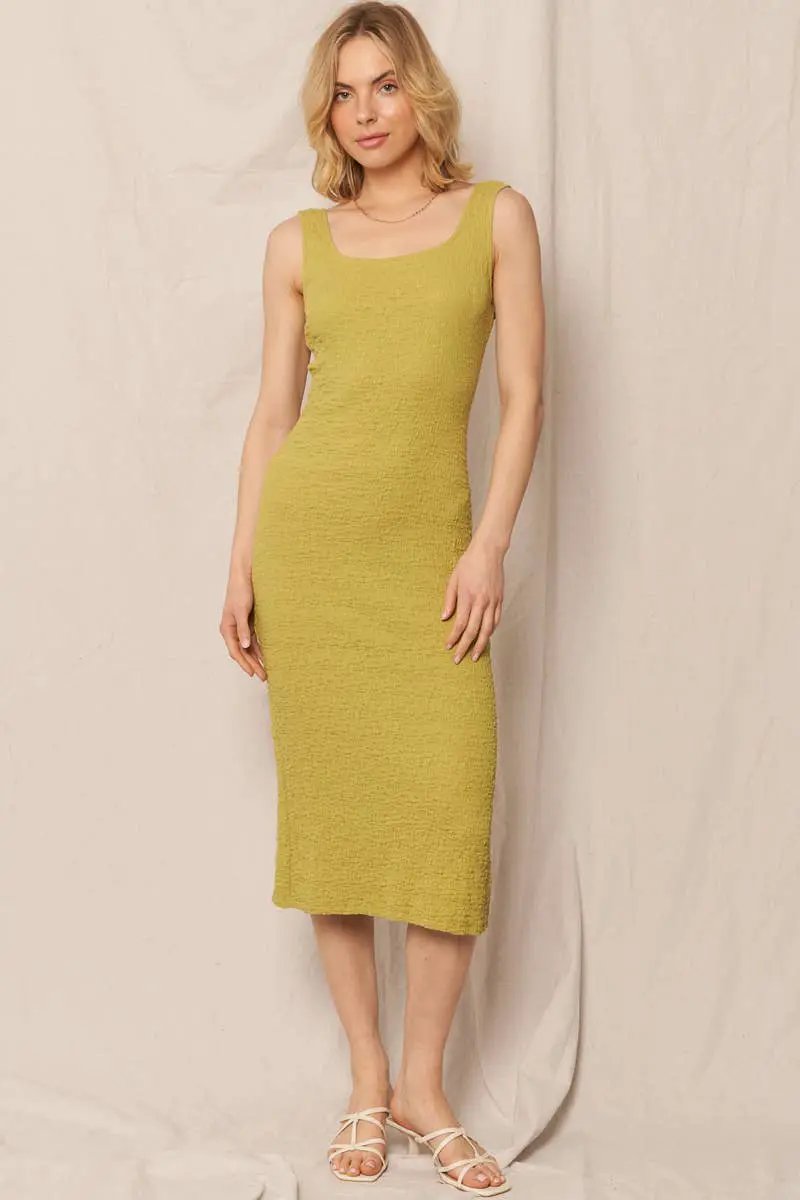 En Crème En Crème Lime Sleeveless Bodycon Dress - Dresses