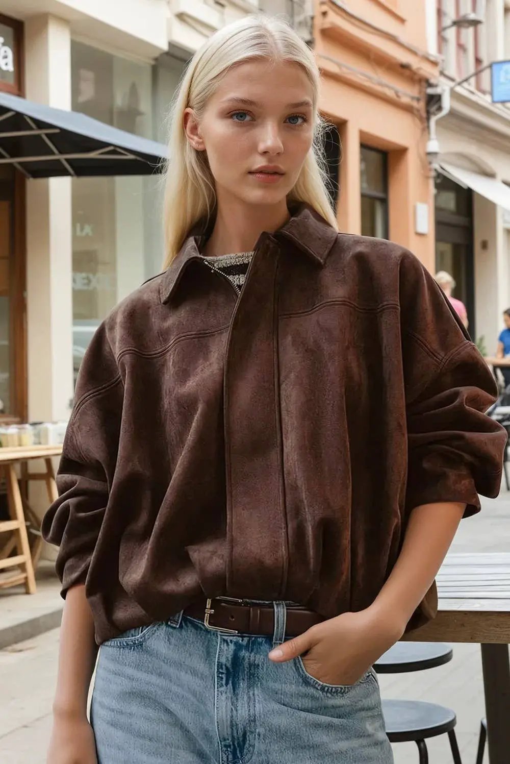 WISTERIA LANE The Maison Suede Batwing Bomber Jacket – Chocolate Brown - Coats & Jackets