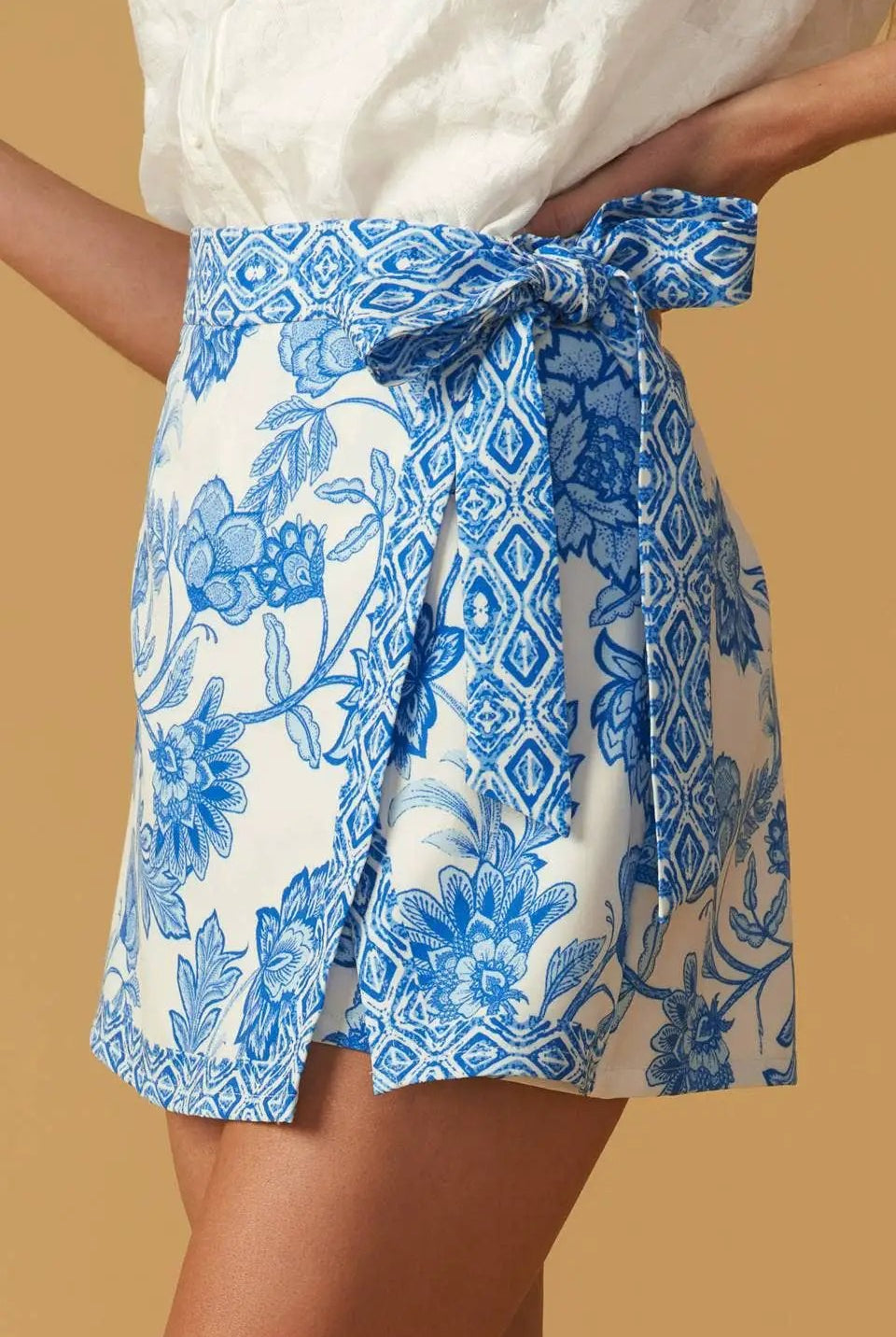 FLYING TOMATO The Coastal Bloom Wrap Skort - Skorts