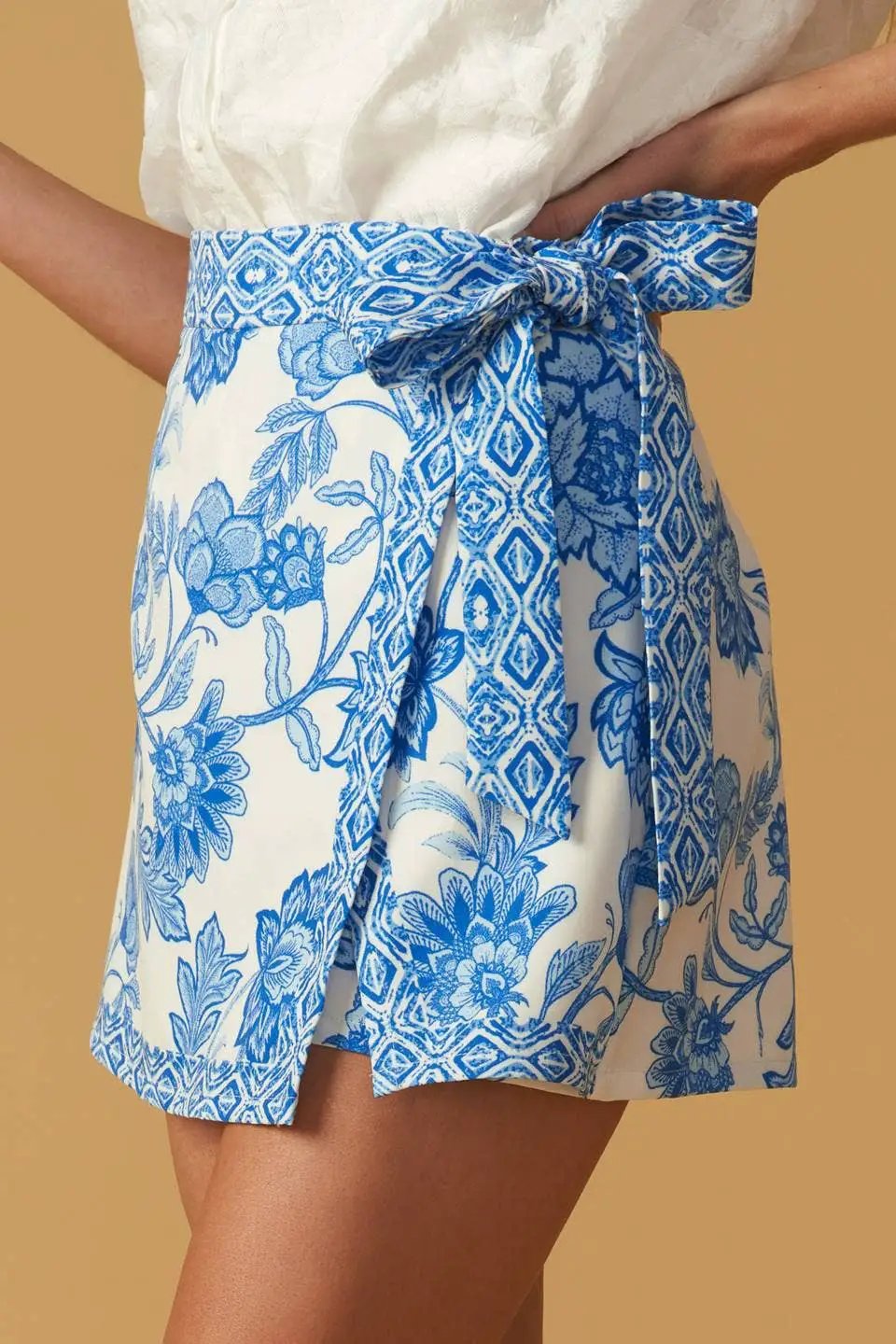 FLYING TOMATO The Coastal Bloom Wrap Skort - Skorts