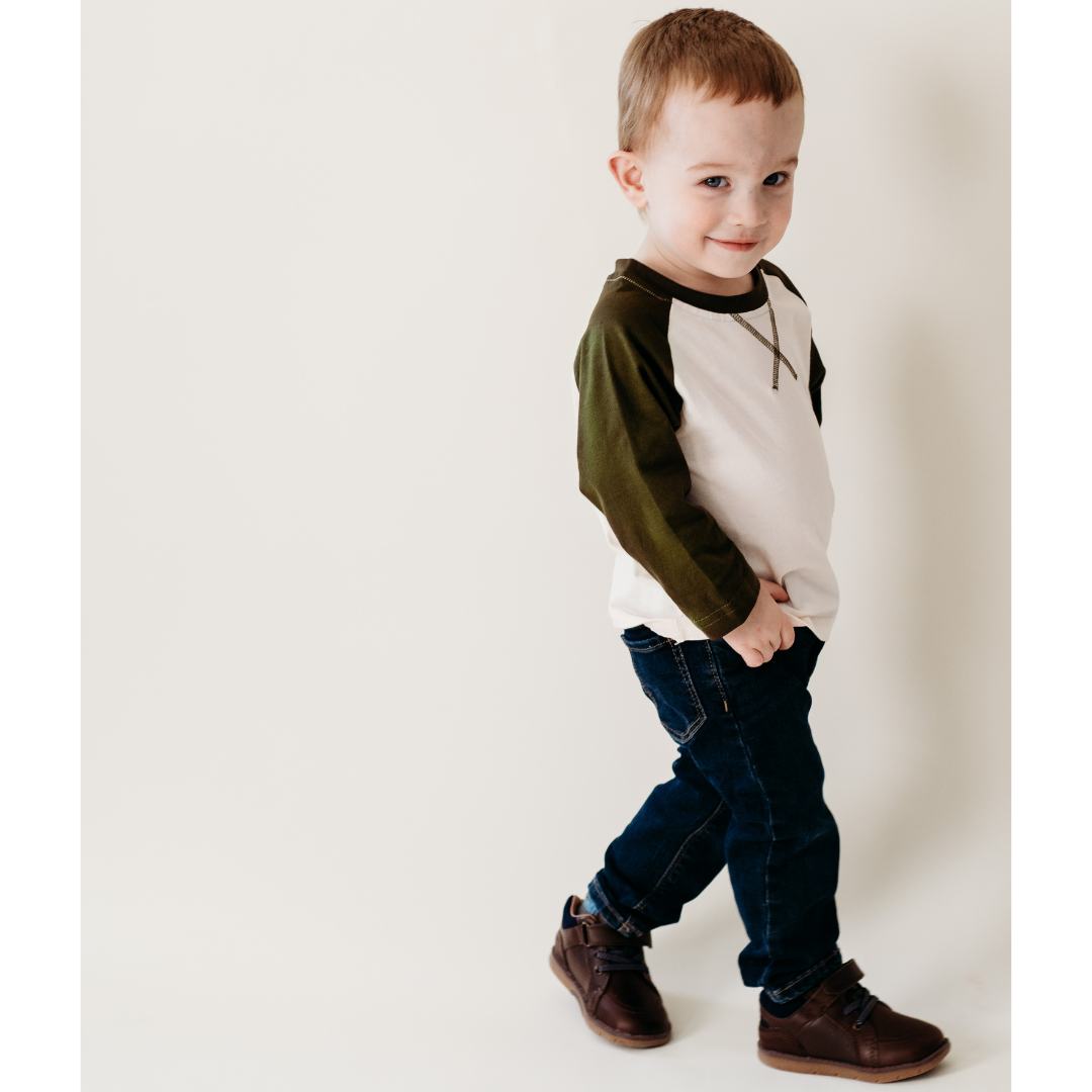 HAHA MAMA Clothing Raglan Baseball Tee Green - T-Shirts